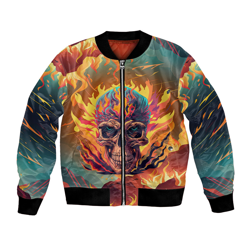 I Can Fix Stupid Bit It's Gonna Hurt Flaming kull Bomber Jacket - Wonder Print Shop
