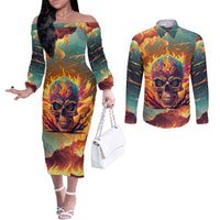 i-can-fix-stupid-bit-its-gonna-hurt-flaming-kull-couples-matching-off-the-shoulder-long-sleeve-dress-and-long-sleeve-button-shirts