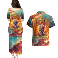 I Can Fix Stupid Bit It's Gonna Hurt Flaming kull Couples Matching Puletasi Dress and Hawaiian Shirt - Wonder Print Shop