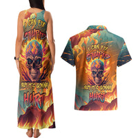 I Can Fix Stupid Bit It's Gonna Hurt Flaming kull Couples Matching Tank Maxi Dress and Hawaiian Shirt - Wonder Print Shop