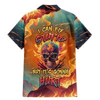 I Can Fix Stupid Bit It's Gonna Hurt Flaming kull Family Matching Mermaid Dress and Hawaiian Shirt - Wonder Print Shop