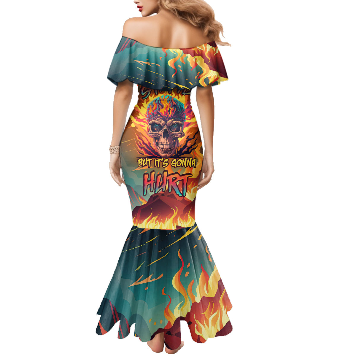 I Can Fix Stupid Bit It's Gonna Hurt Flaming kull Family Matching Mermaid Dress and Hawaiian Shirt - Wonder Print Shop