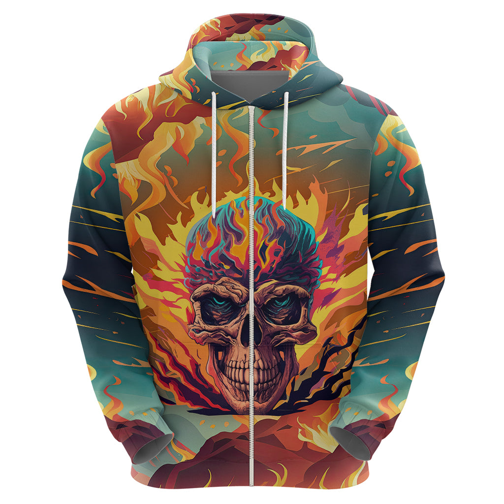 I Can Fix Stupid Bit It's Gonna Hurt Flaming kull Hoodie - Wonder Print Shop