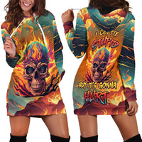 I Can Fix Stupid Bit It's Gonna Hurt Flaming kull Hoodie Dress - Wonder Print Shop