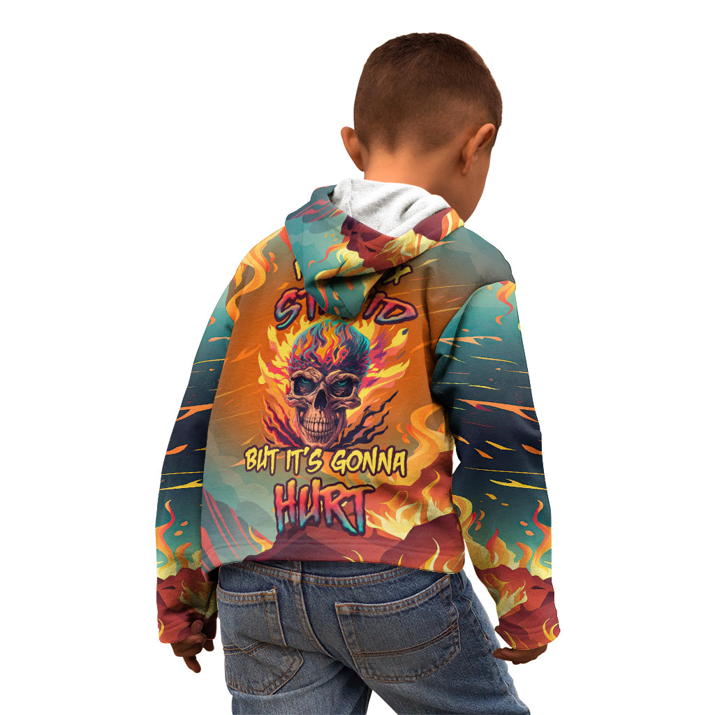 I Can Fix Stupid Bit It's Gonna Hurt Flaming kull Kid Hoodie - Wonder Print Shop