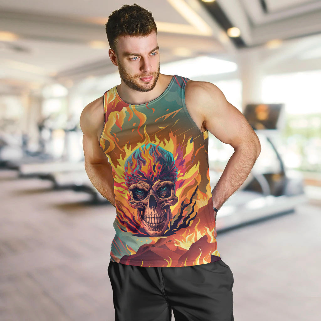 I Can Fix Stupid Bit It's Gonna Hurt Flaming kull Men Tank Top - Wonder Print Shop