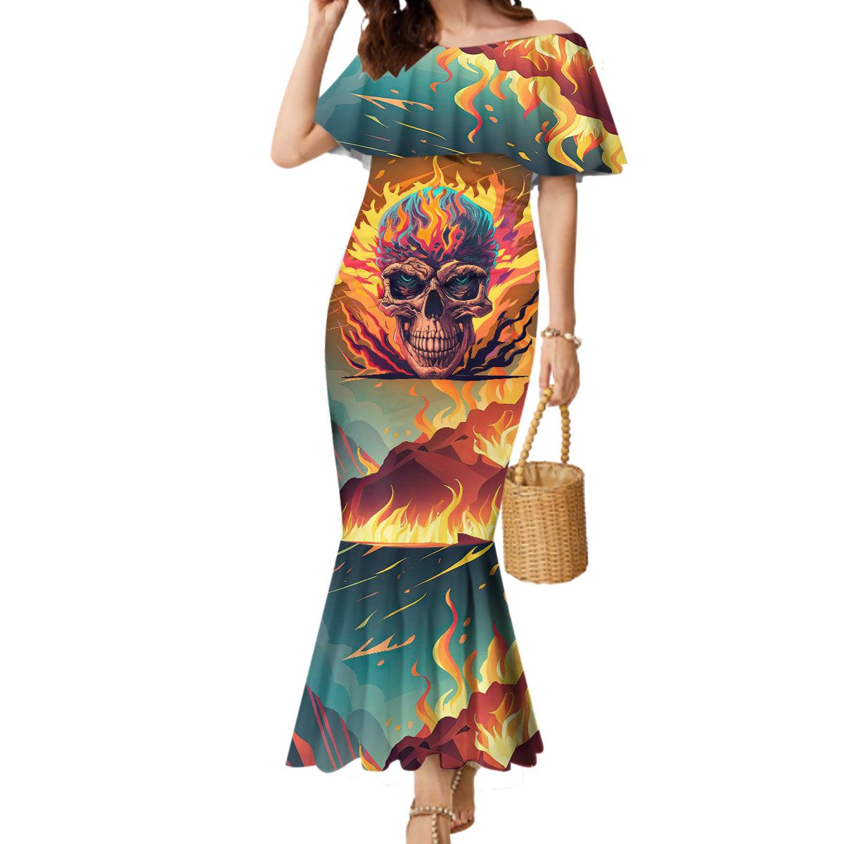 I Can Fix Stupid Bit It's Gonna Hurt Flaming kull Mermaid Dress - Wonder Print Shop