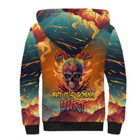 I Can Fix Stupid Bit It's Gonna Hurt Flaming kull Sherpa Hoodie - Wonder Print Shop