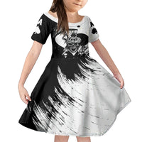 Black Joke Skull Family Matching Puletasi Dress and Hawaiian Shirt Spade Ace Grunge Art - Wonder Print Shop