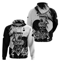 Black Joke Skull Hoodie Spade Ace Grunge Art - Wonder Print Shop