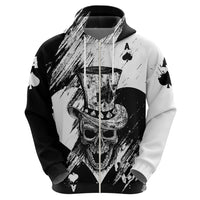 Black Joke Skull Hoodie Spade Ace Grunge Art - Wonder Print Shop