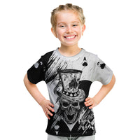 Black Joke Skull Kid T Shirt Spade Ace Grunge Art - Wonder Print Shop