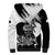 Black Joke Skull Sherpa Hoodie Spade Ace Grunge Art - Wonder Print Shop