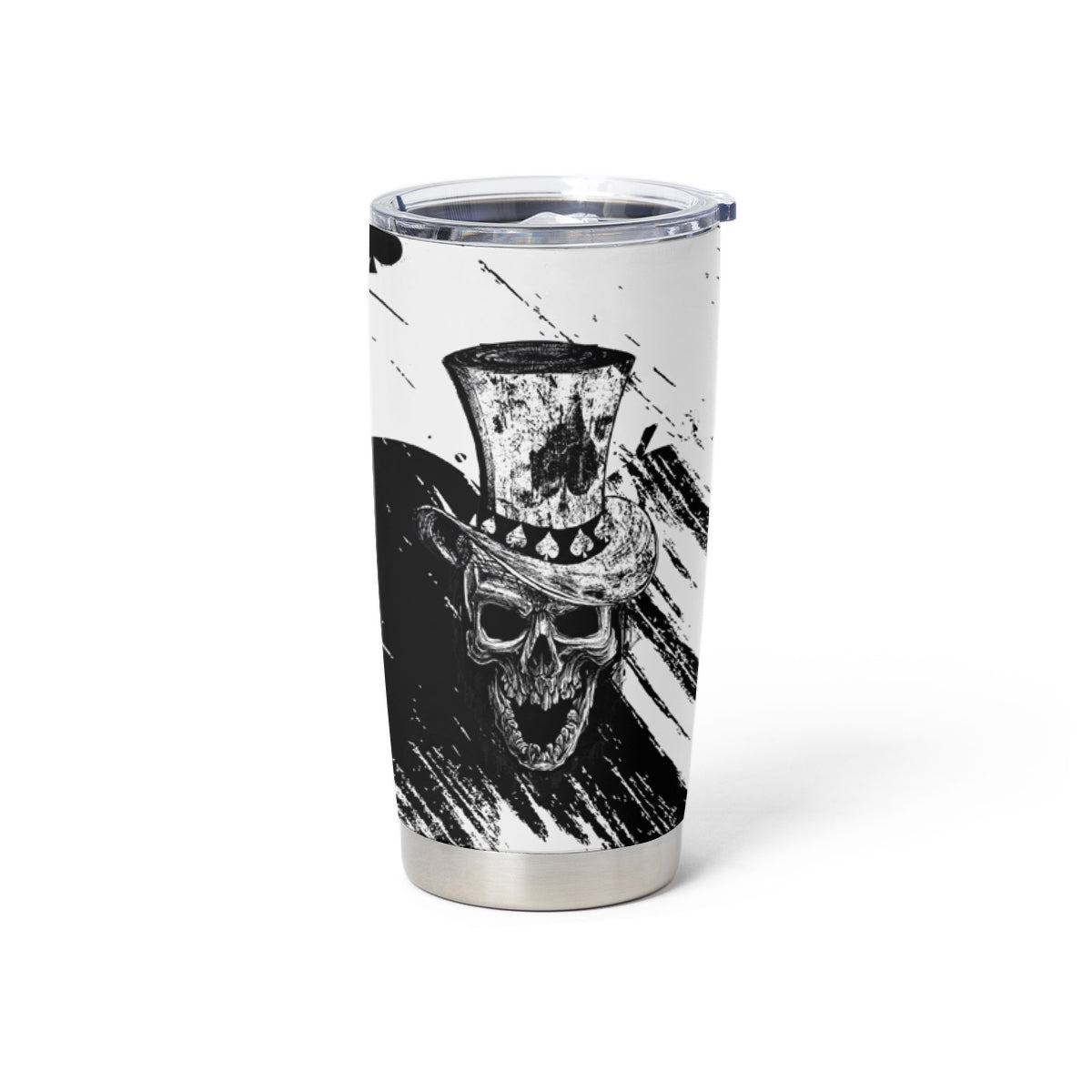 Black Joke Skull Tumbler Cup Spade Ace Grunge Art - Wonder Print Shop