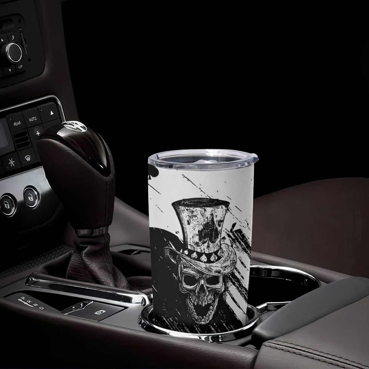 Black Joke Skull Tumbler Cup Spade Ace Grunge Art - Wonder Print Shop