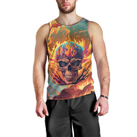 Skull Flaming Men Tank Top I Can Fix Stupid But It's Gonna Hurt - Wonder Print Shop