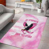 Pink Ribbon American Eagle Area Rug Breast Cancer Awareness - Be Stronger Than The Storm
