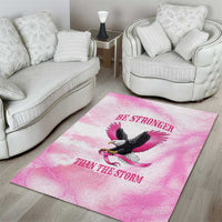Pink Ribbon American Eagle Area Rug Breast Cancer Awareness - Be Stronger Than The Storm