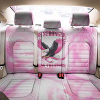 Pink Ribbon American Eagle Back Car Seat Cover Breast Cancer Awareness - Be Stronger Than The Storm