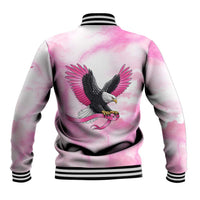 Pink Ribbon American Eagle Baseball Jacket Breast Cancer Awareness - Be Stronger Than The Storm
