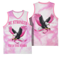 Pink Ribbon American Eagle Basketball Jersey Breast Cancer Awareness - Be Stronger Than The Storm