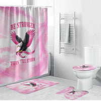 Pink Ribbon American Eagle Bathroom Set Breast Cancer Awareness - Be Stronger Than The Storm