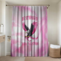 Pink Ribbon American Eagle Bathroom Set Breast Cancer Awareness - Be Stronger Than The Storm
