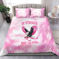 Pink Ribbon American Eagle Bedding Set Breast Cancer Awareness - Be Stronger Than The Storm