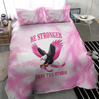 Pink Ribbon American Eagle Bedding Set Breast Cancer Awareness - Be Stronger Than The Storm