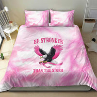 Pink Ribbon American Eagle Bedding Set Breast Cancer Awareness - Be Stronger Than The Storm