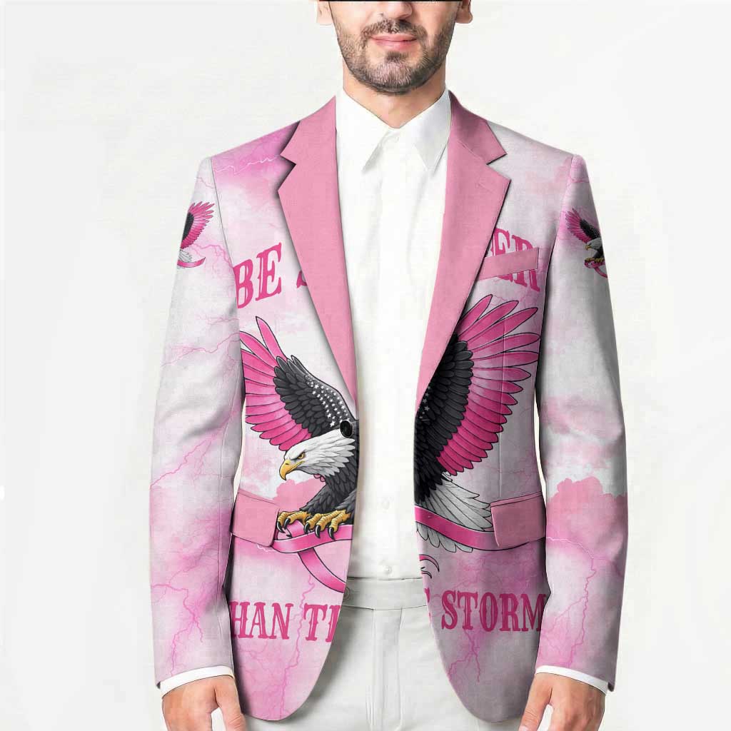 Pink Ribbon American Eagle Blazer Breast Cancer Awareness - Be Stronger Than The Storm