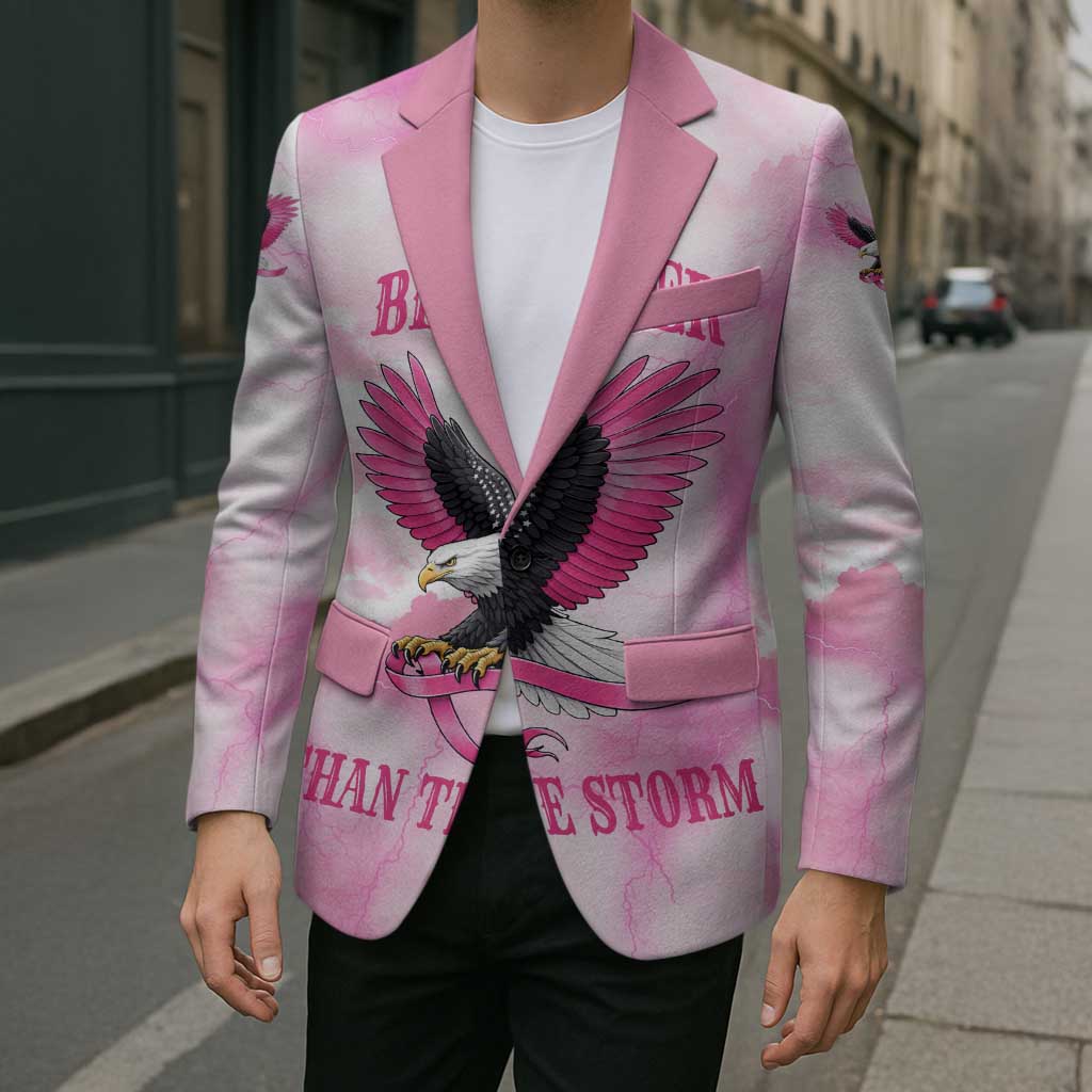 Pink Ribbon American Eagle Blazer Breast Cancer Awareness - Be Stronger Than The Storm