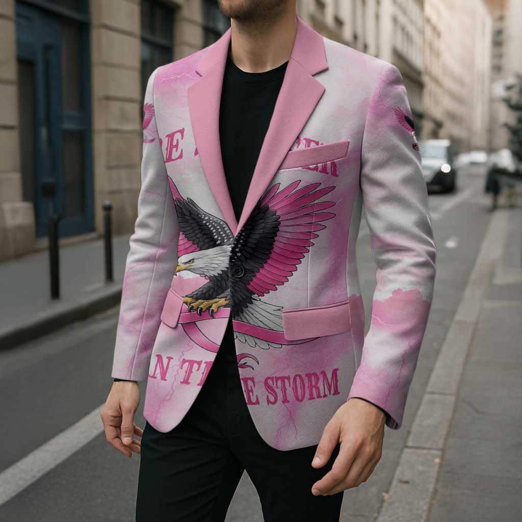 Pink Ribbon American Eagle Blazer Breast Cancer Awareness - Be Stronger Than The Storm