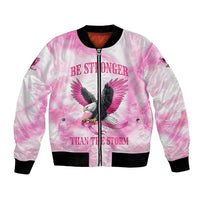 Pink Ribbon American Eagle Bomber Jacket Breast Cancer Awareness - Be Stronger Than The Storm
