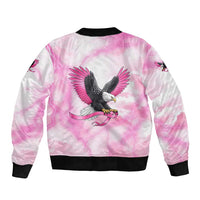 Pink Ribbon American Eagle Bomber Jacket Breast Cancer Awareness - Be Stronger Than The Storm
