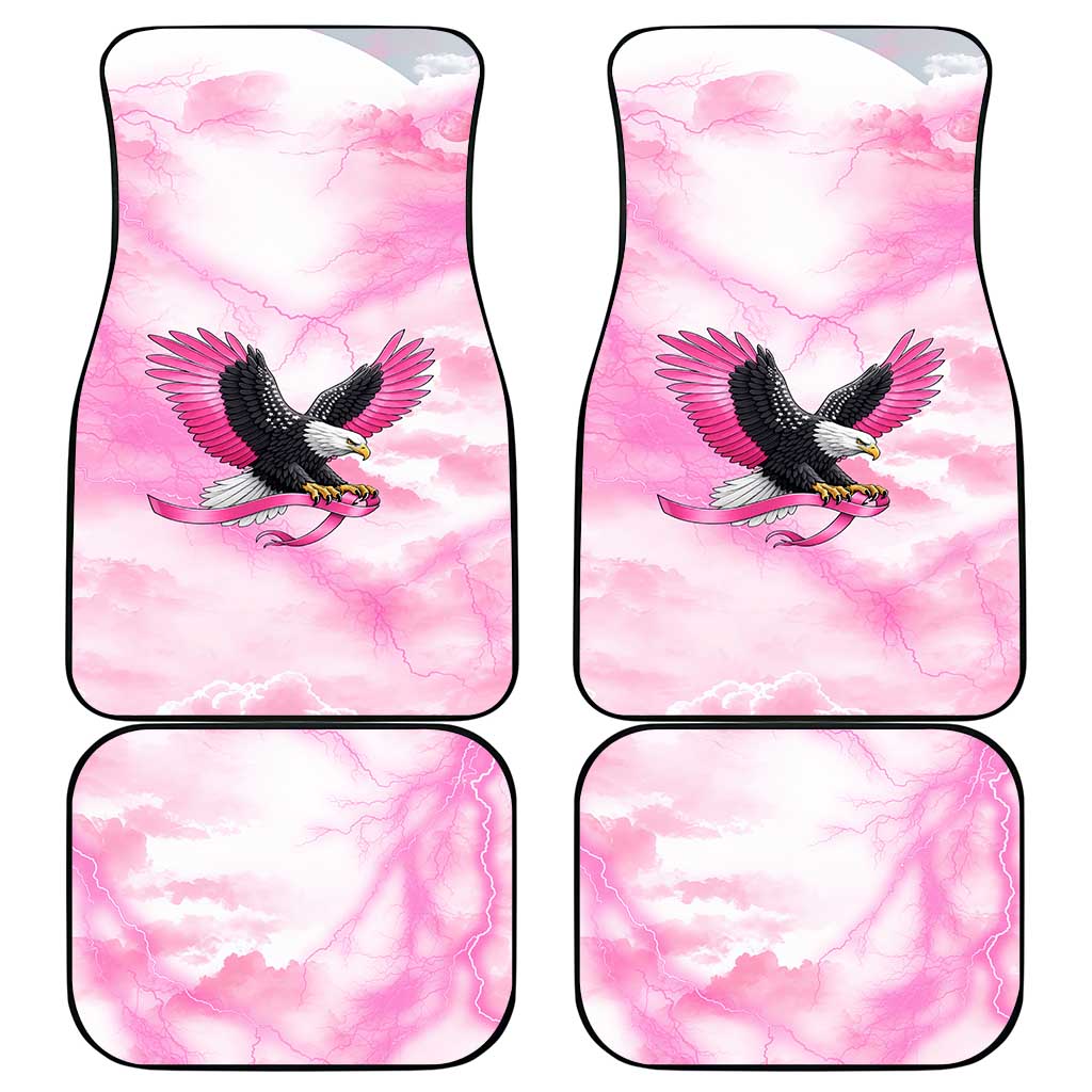 Pink Ribbon American Eagle Car Mats Breast Cancer Awareness - Be Stronger Than The Storm