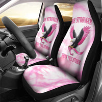 Pink Ribbon American Eagle Car Seat Cover Breast Cancer Awareness - Be Stronger Than The Storm