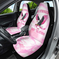 Pink Ribbon American Eagle Car Seat Cover Breast Cancer Awareness - Be Stronger Than The Storm
