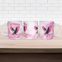 Pink Ribbon American Eagle Ceramic Mug Breast Cancer Awareness - Be Stronger Than The Storm