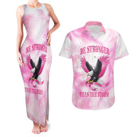 Pink Ribbon American Eagle Couples Matching Tank Maxi Dress and Hawaiian Shirt Breast Cancer Awareness - Be Stronger Than The Storm