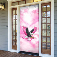 Pink Ribbon American Eagle Door Cover Breast Cancer Awareness - Be Stronger Than The Storm