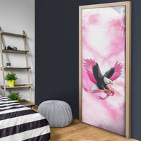 Pink Ribbon American Eagle Door Cover Breast Cancer Awareness - Be Stronger Than The Storm