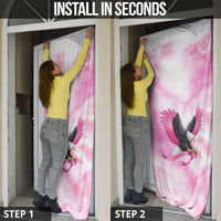 Pink Ribbon American Eagle Door Cover Breast Cancer Awareness - Be Stronger Than The Storm