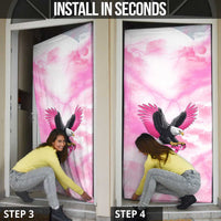 Pink Ribbon American Eagle Door Cover Breast Cancer Awareness - Be Stronger Than The Storm