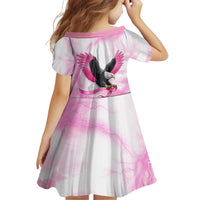 Pink Ribbon American Eagle Family Matching Off The Shoulder Long Sleeve Dress and Hawaiian Shirt Breast Cancer Awareness - Be Stronger Than The Storm