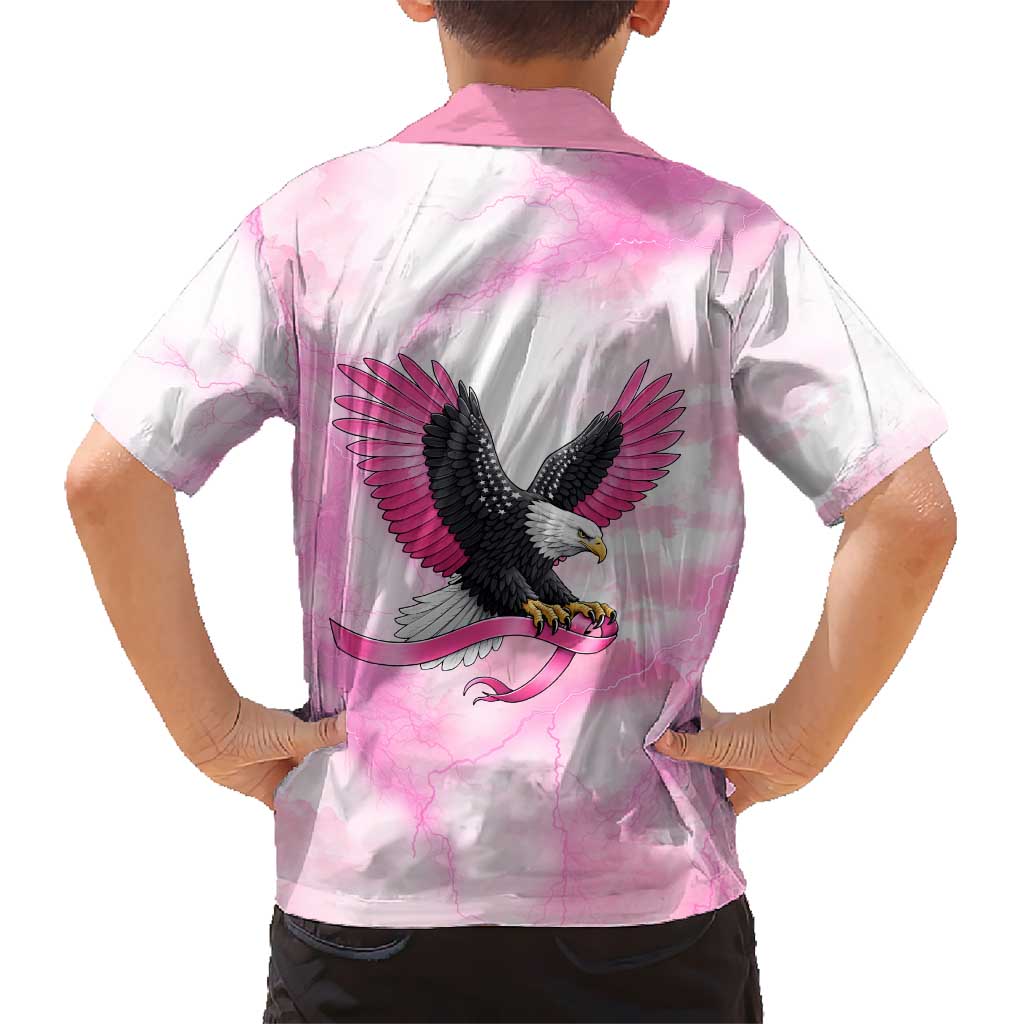 Pink Ribbon American Eagle Family Matching Summer Maxi Dress and Hawaiian Shirt Breast Cancer Awareness - Be Stronger Than The Storm
