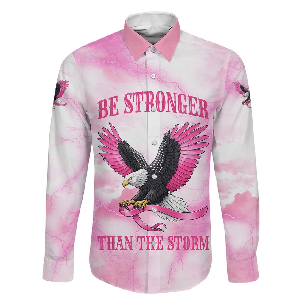 Pink Ribbon American Eagle Family Matching Summer Maxi Dress and Hawaiian Shirt Breast Cancer Awareness - Be Stronger Than The Storm