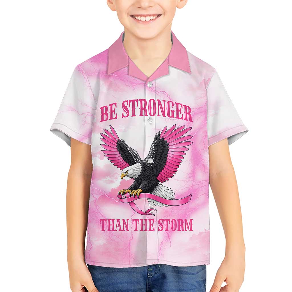 Pink Ribbon American Eagle Family Matching Summer Maxi Dress and Hawaiian Shirt Breast Cancer Awareness - Be Stronger Than The Storm