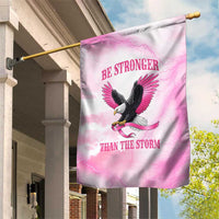 Pink Ribbon American Eagle Garden Flag Breast Cancer Awareness - Be Stronger Than The Storm