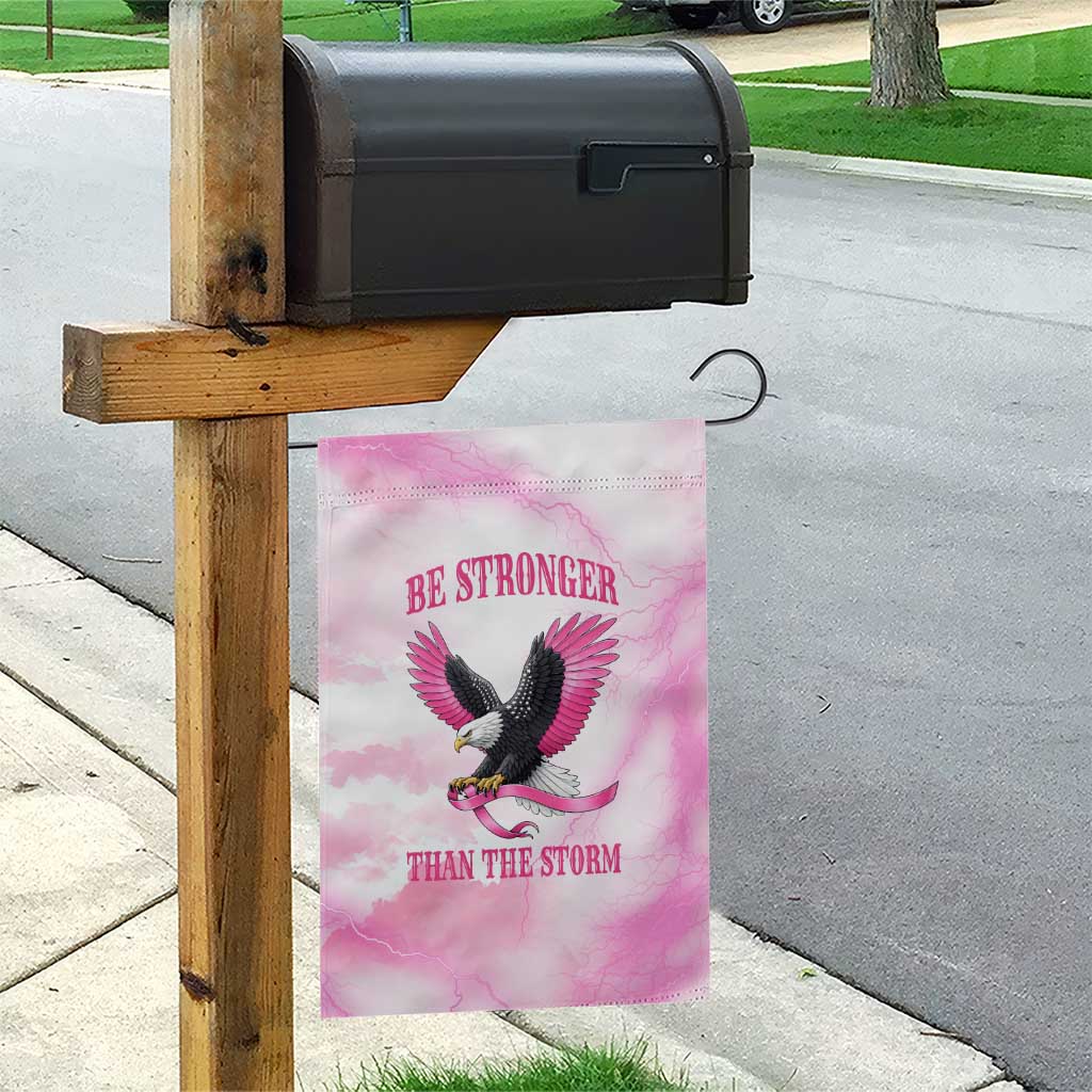 Pink Ribbon American Eagle Garden Flag Breast Cancer Awareness - Be Stronger Than The Storm
